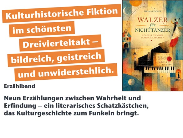 Kulturhistorische Fiktion im schönsten Dreivierteltakt – bildreich, geistreich und unwiderstehlich. Neun Erzählungen zwischen Wahrheit und Erfindung – ein literarisches Schatzkästchen, das Kulturgeschichte zum Funkeln bringt.